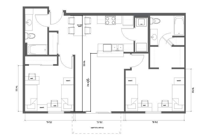 An Architectural floor plan of an apartment in Monte Casino. 